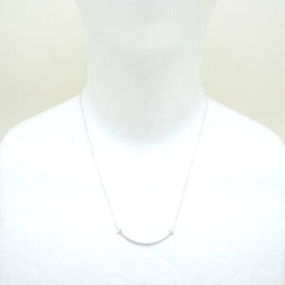 TIFFANY Co T Smile Necklace Silver